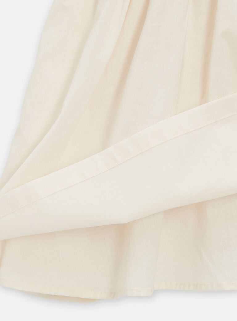 Robe écru foncé broderie fleuries à dos nu pour fille