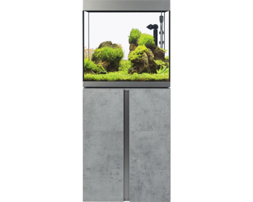 Aquariumcombinatie Fluval Siena 166 met LED-verlichting, verwarming, buitenfilter en kast, 166 l, beton, 55 x 55 x 128 cm