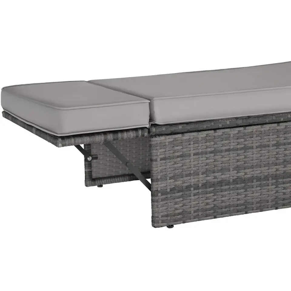 tectake Wicker loungesofa Corfu, Grijs