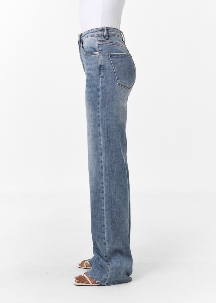 Straight leg stretch jeans donkerblauw