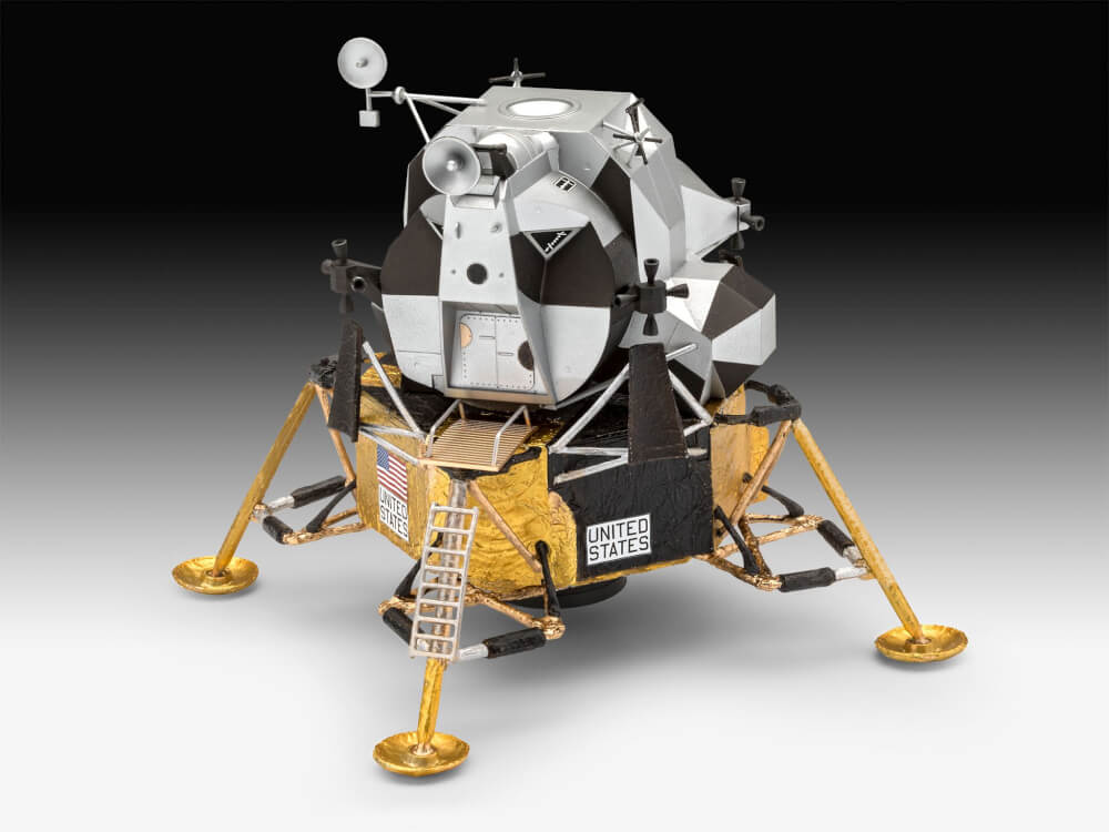 Geschenkset Apollo 11 Lunar Module Eagle, Revell Modellbausatz mit Basiszubehör