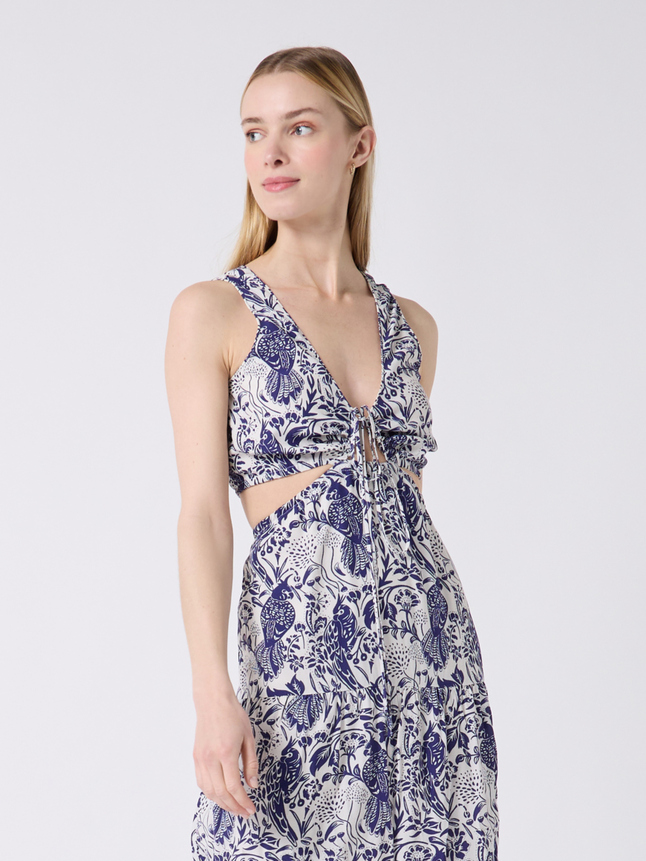 Robe longue avec découpes