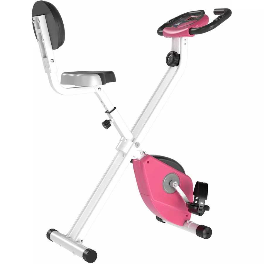 HOMCOM Fahrradtrainer mit Magnetwiderstand rosaweiß