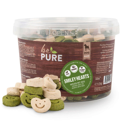 bePure Hundeleckerli Smiley Hearts 1.3kg