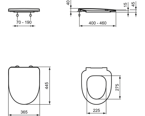 Ideal Standard i.life A soft-close toiletbril, wit T467701