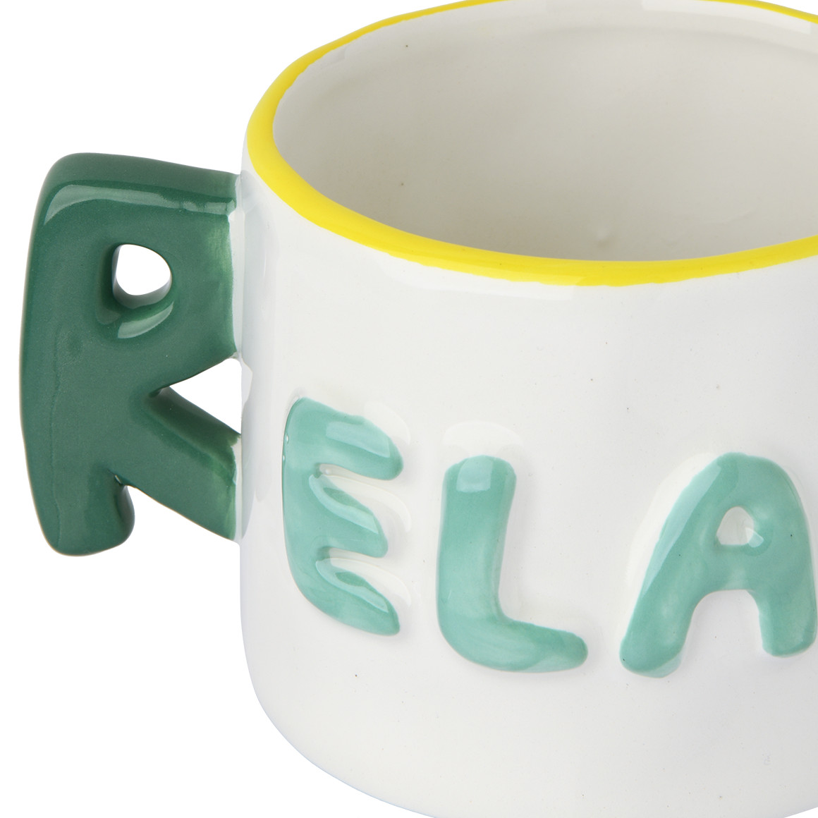 My Home Tasse mit Aufschrift dunkeltürkis / creme