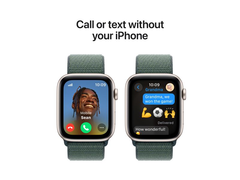 Apple Watch SE 2024 44 mm LTE Lake Green Sport Loop Kann schön viel. Für ganz schön wenig.