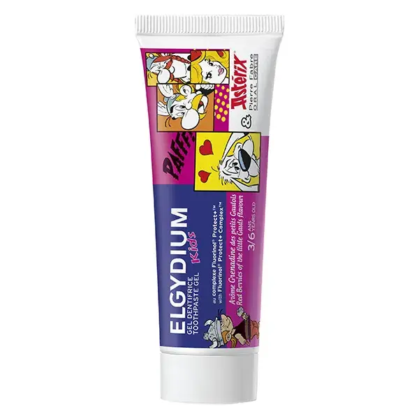Elgydium dentifrice kids 3/6 ans grenadine protection caries tube 50 ml