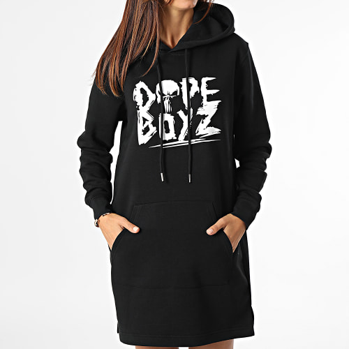 Robe Sweat Capuche Femme Dope Boyz Noir Blanc
