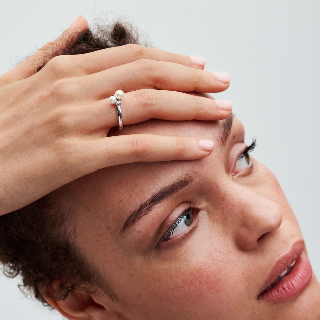 Pandora Timeless Duo Behandelte Süsswasserzuchtperlen Ring 925 Silber