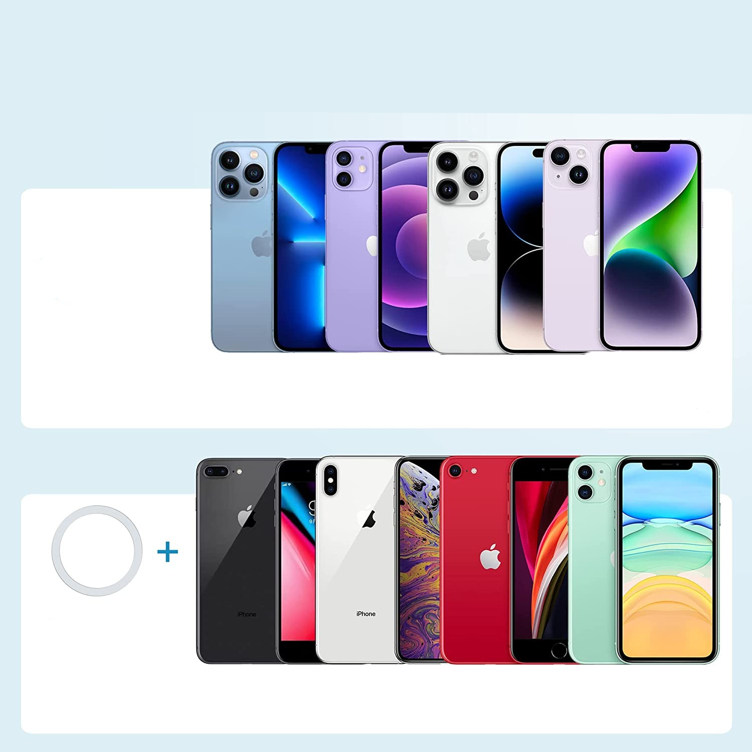 Fingergriff Laptop Erweiterung Magnetische Smartphone Webcam iPhone Halterung mit Magsafe inkl. Magnet Ring - Weiss