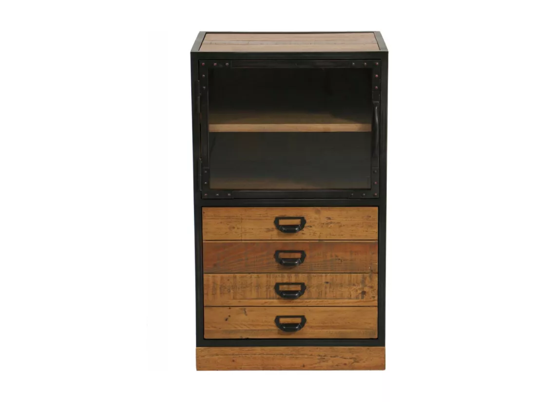 Meuble de rangement 2 portes MDF Marron - Manufacture Interior's