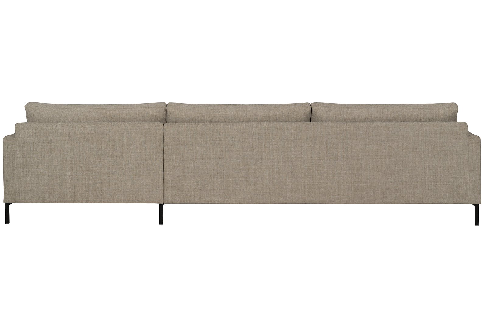 William 3-seter med XL sjeselong høyre Tekstil Oslo beige med sortlakkert ramme