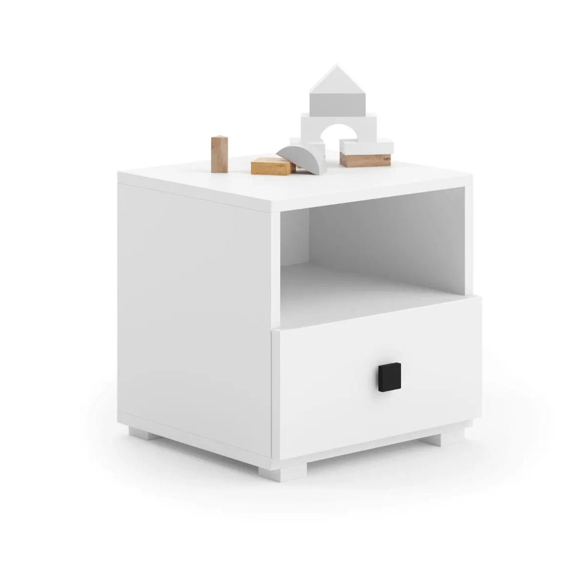Kobi Table de Chevet Emi Blanc Noir