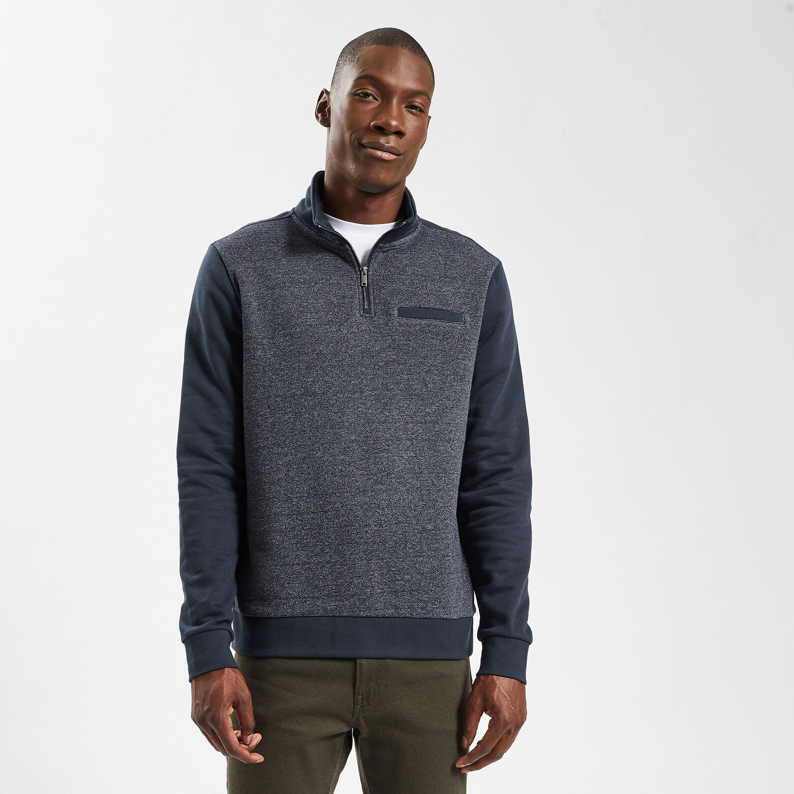 Sweat col montant Bleu foncé