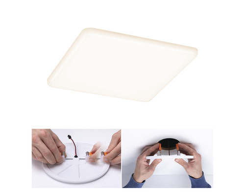 LED inbouwpaneel IP44 3-staps dimbaar 17W 1400 lm 3000K 21,5x21,5 cm Inbouwdiameter 4,5-16 cm Veluna VariFit satijn 230V