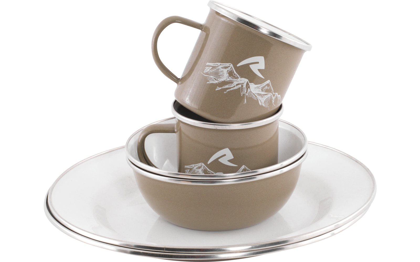 Robens Tongass Single Emaille-Set 3-tlg. mit Teller / Suppenteller / Tasse