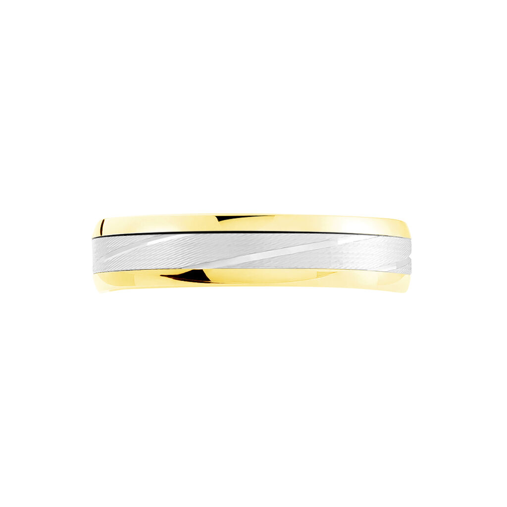 Alliance Fantaisie Rayures Ruban Plat Or Bicolore