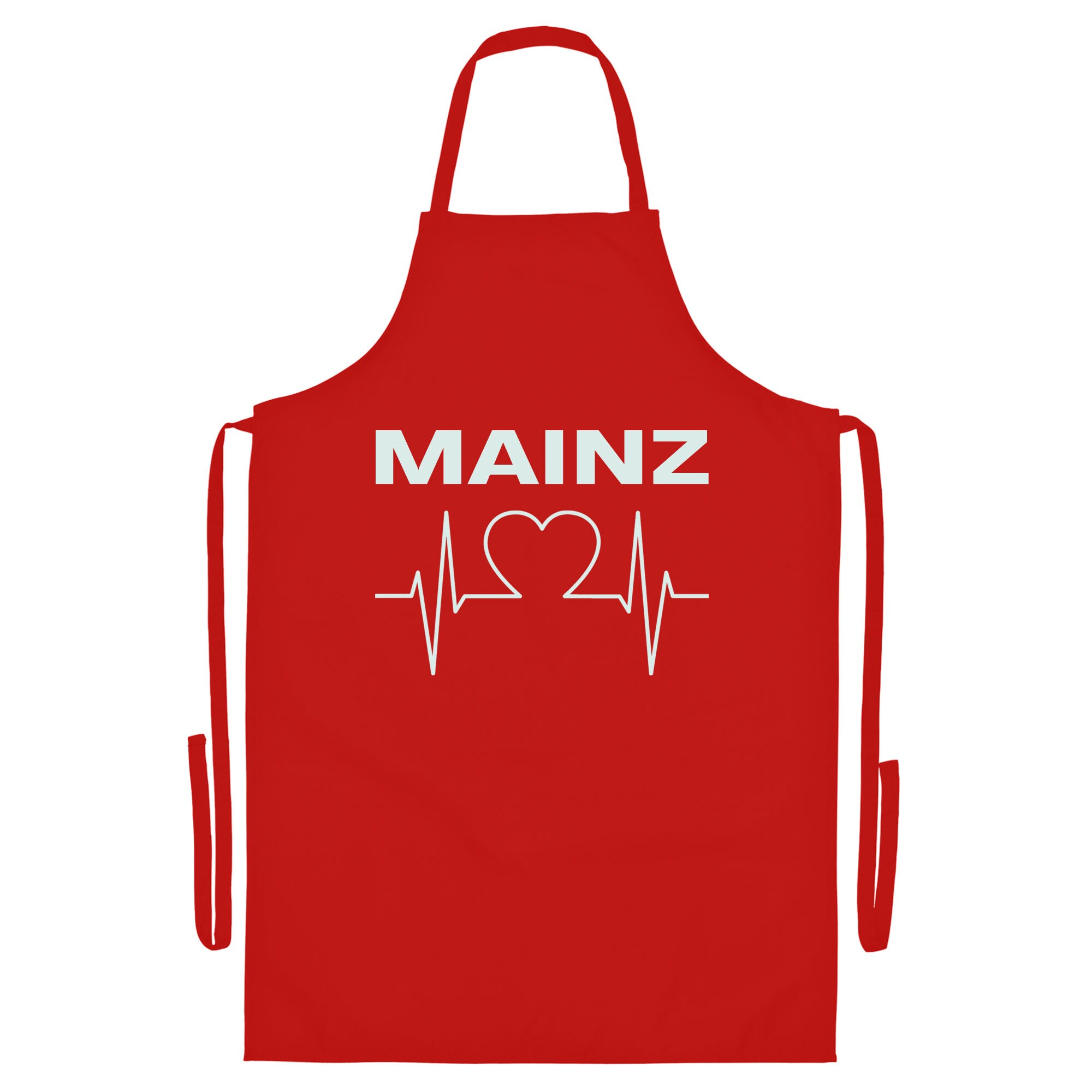 multifanshop® Grillschürze - Mainz - Herzschlag - Druck weiß