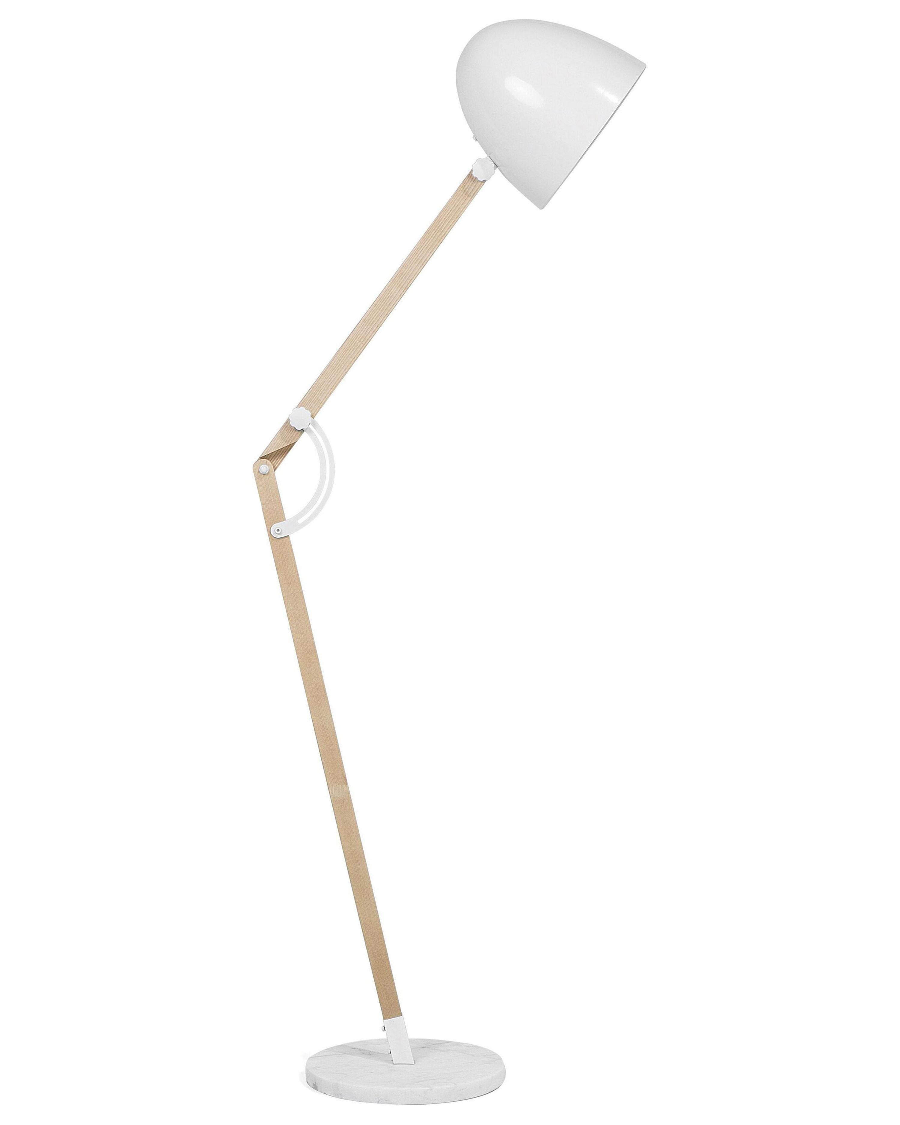 Staande lamp HETTON verstelbaar Eikenhout Wit