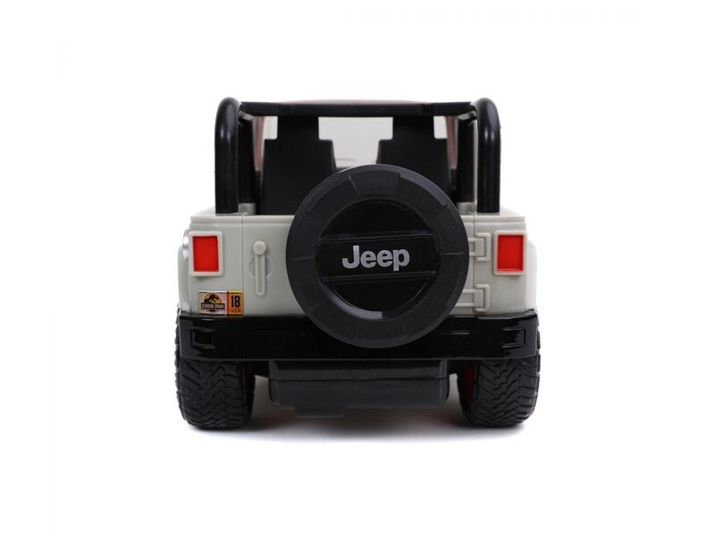 Jada Toys Jurassic Park RC Jeep Wrangler RTR, 1:16 Ferngesteuerter Jeep Wrangler Geländewagen im Jurassic Park Design