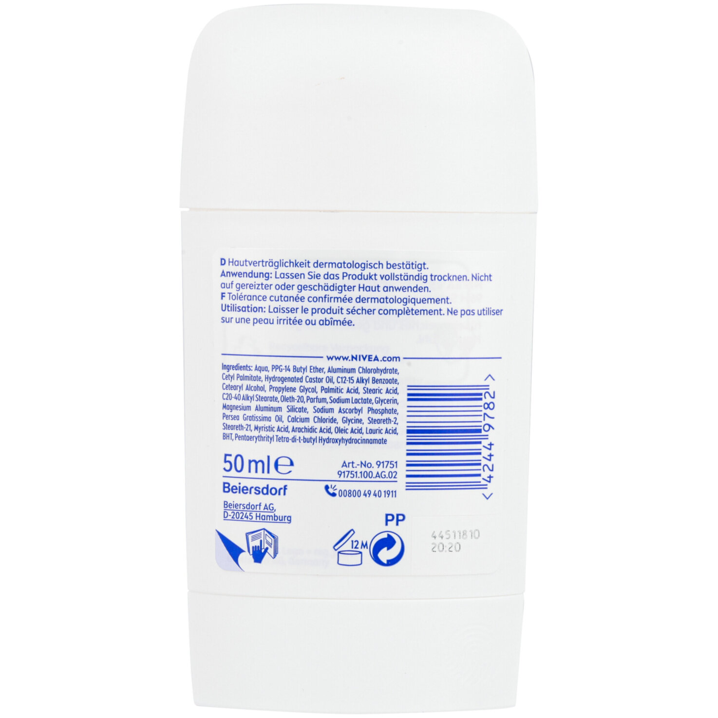 Nivea Deo Derma Dry Control Stick Female