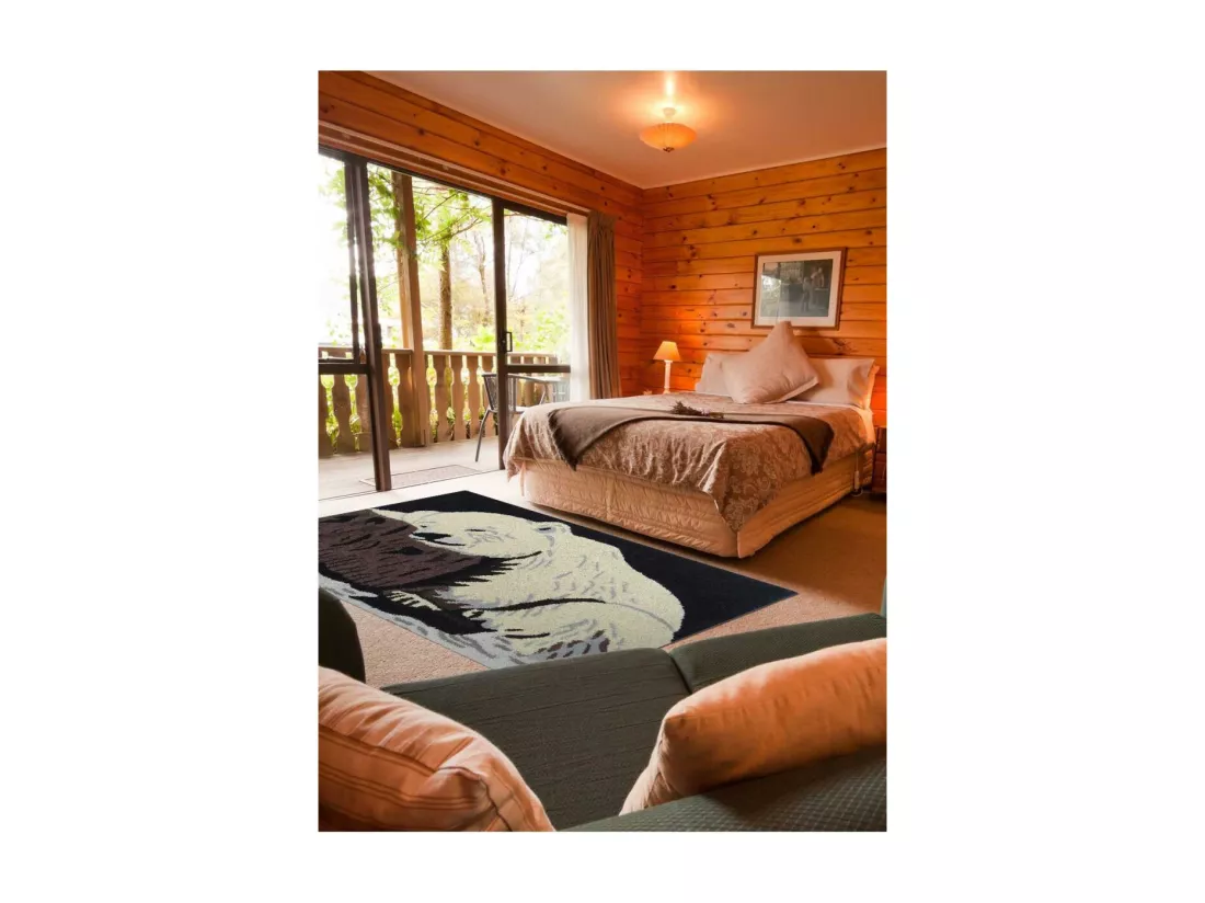 Tapis enfant 60x90 rectangle fait main en laine beige OURS