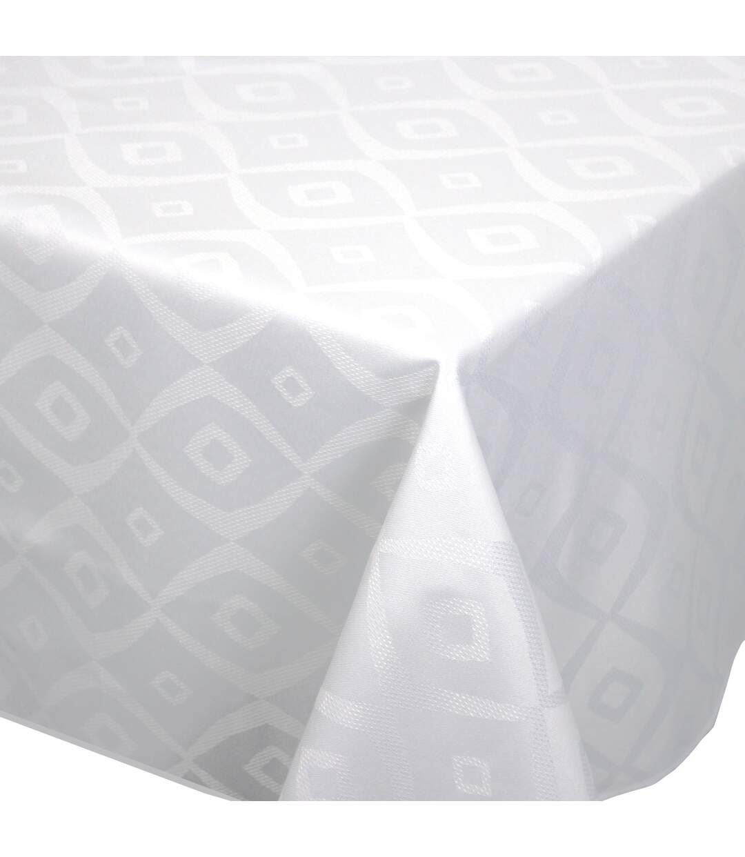 Nappe rectangle 150x350 cm Jacquard 100% polyester BRUNCH blanc