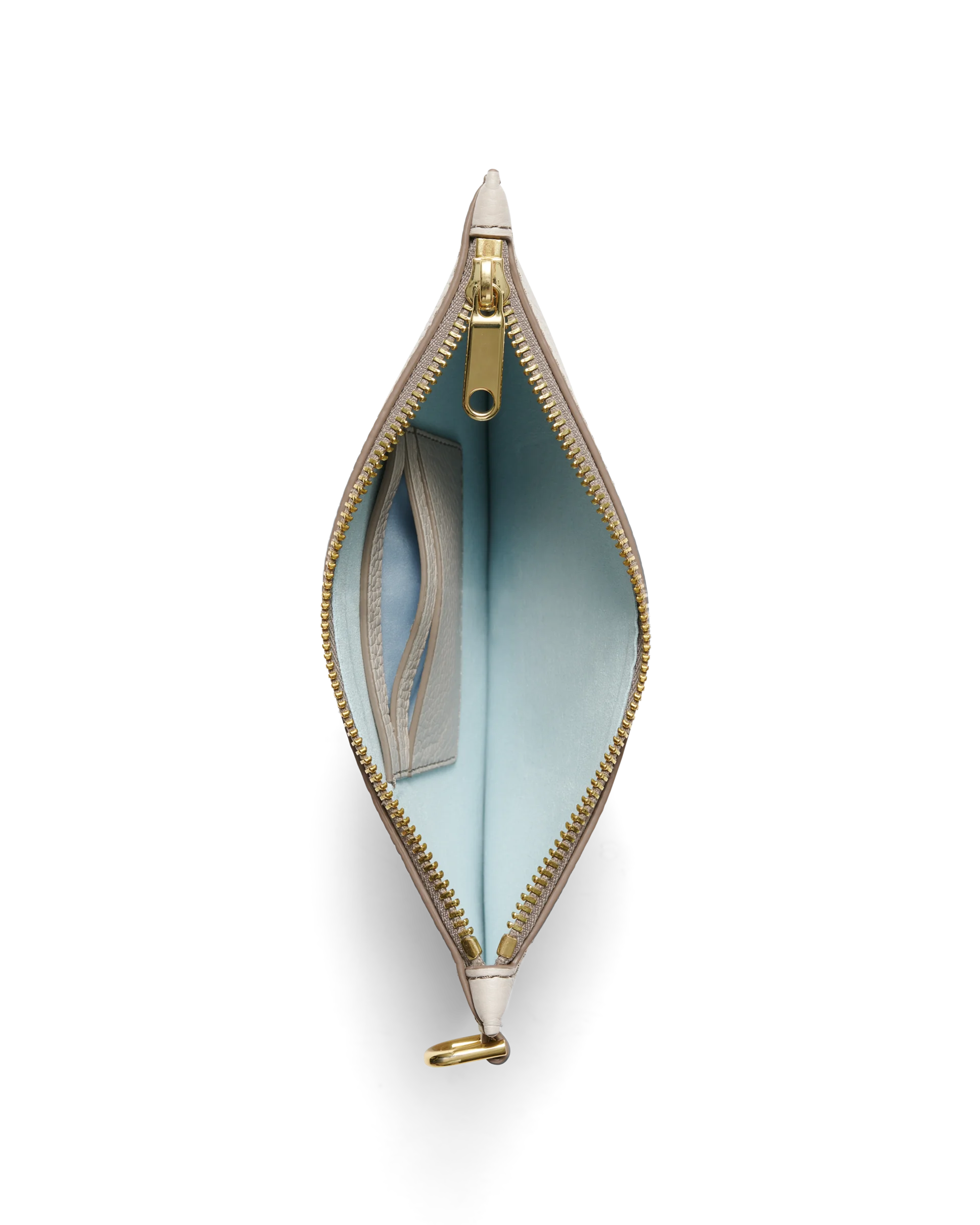 ECCO Wristlet Kleine Umhängetasche aus Leder Beige 14X23X1 cm