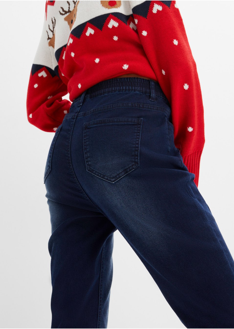 Jean thermo avec jambes droites et taille confortable