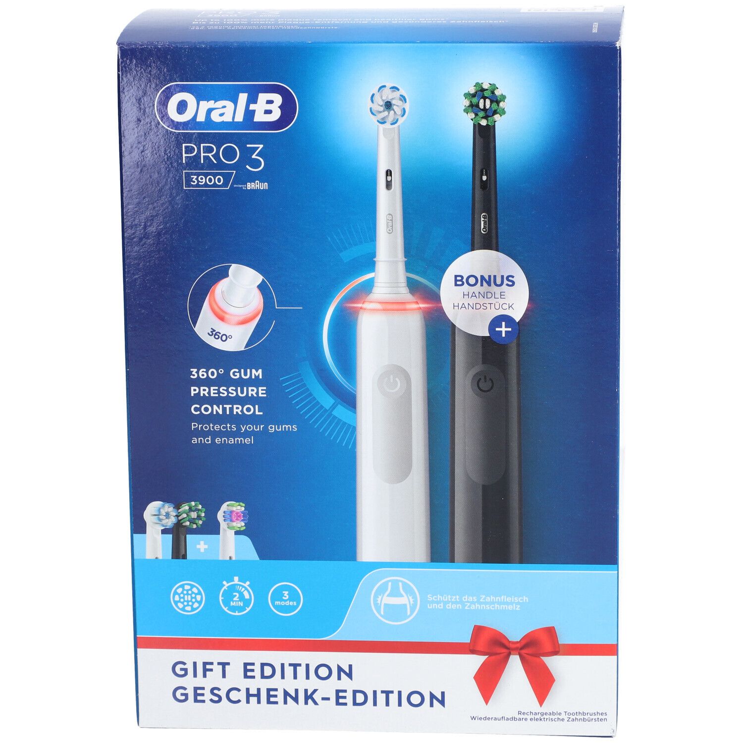 Oral-B Pro 3 3900 + 2. Handstück Elektrische Zahnbürste