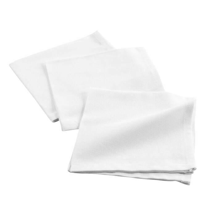 3 SERVIETTES DE TABLE 40X40 CM COTON UNI INITIA BLANC