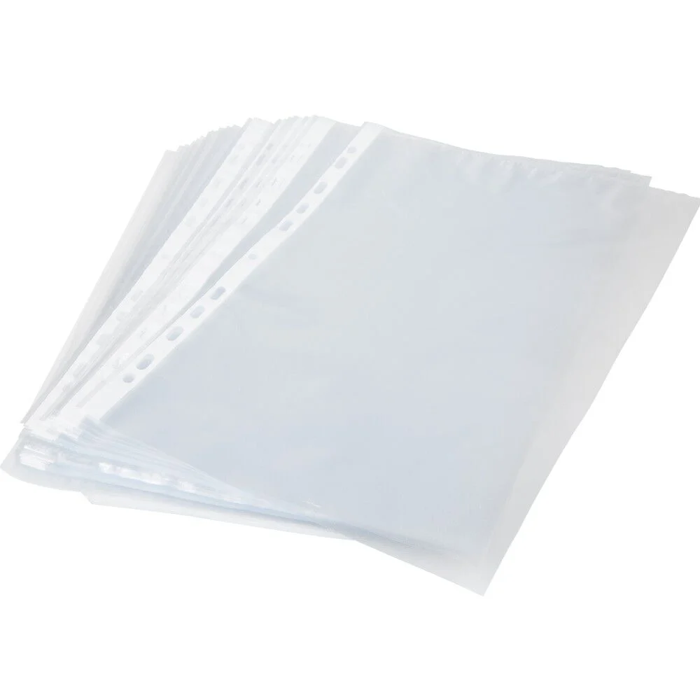 Pochette plastique perforée transparente A4 x100