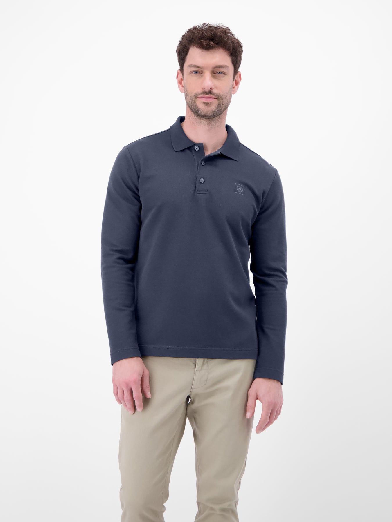 Langarm-Poloshirt, sportiv und modisch