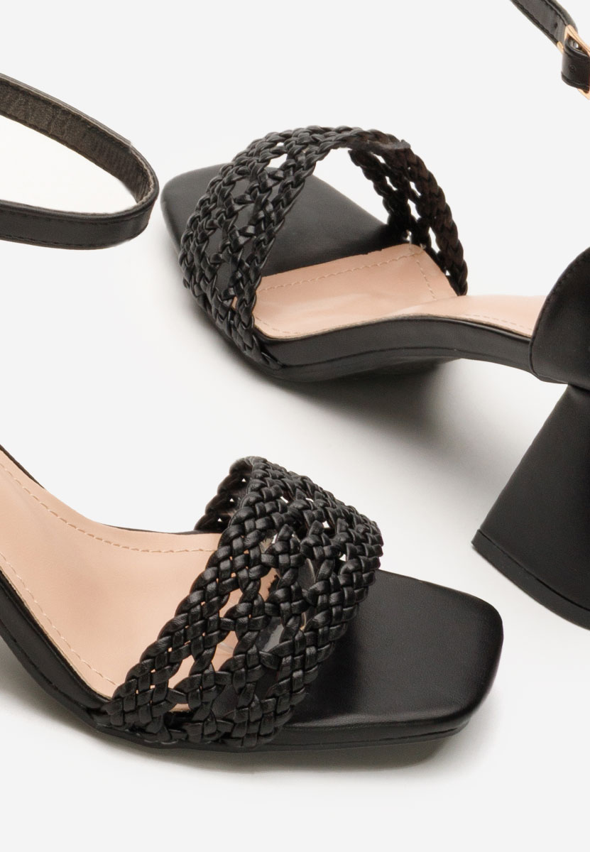 Sandales à talon épais noires Nickyta