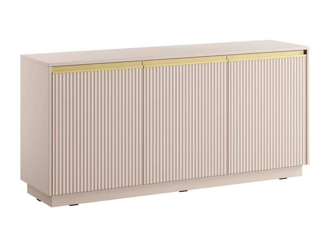 Buffet avec 3 portes en MDF - Beige et doré - POSINIA de Pascal MORABITO