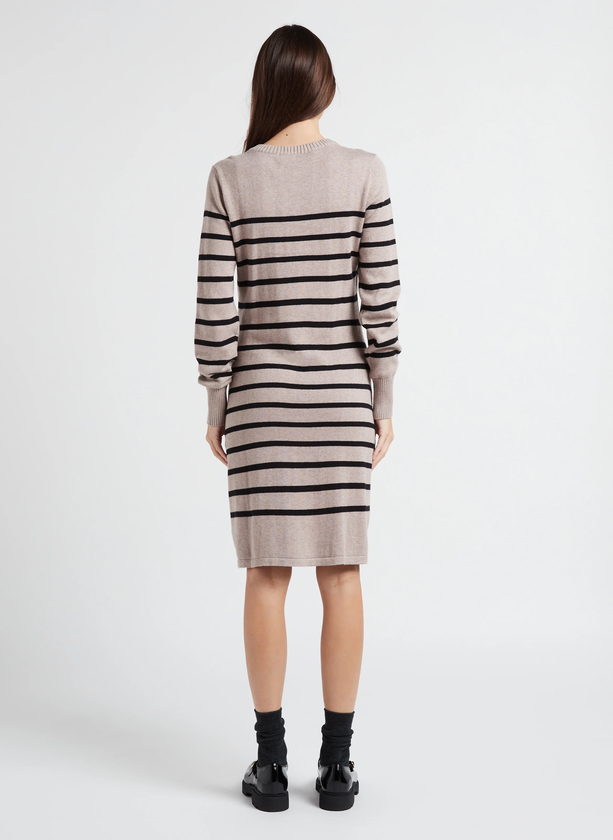 RHONA - Robe pull col rond de grossesse en coton | Rayé