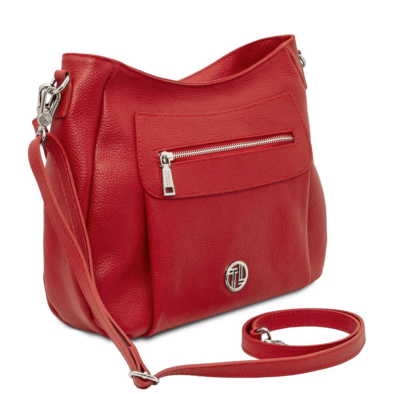 Tuscany Leather – Brenda - Soft leather shoulder bag – Lipstick Red (TL142450)