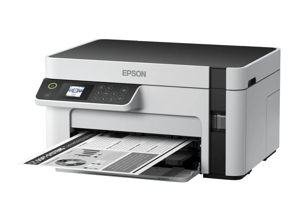 Epson EcoTank ET-M2120 - Multifunktionsprinter - S/H - blækprinter - A4/Legal (medie) - op til 15 spm (udskriver) - 150 ark - USB, Wi-Fi - hvid