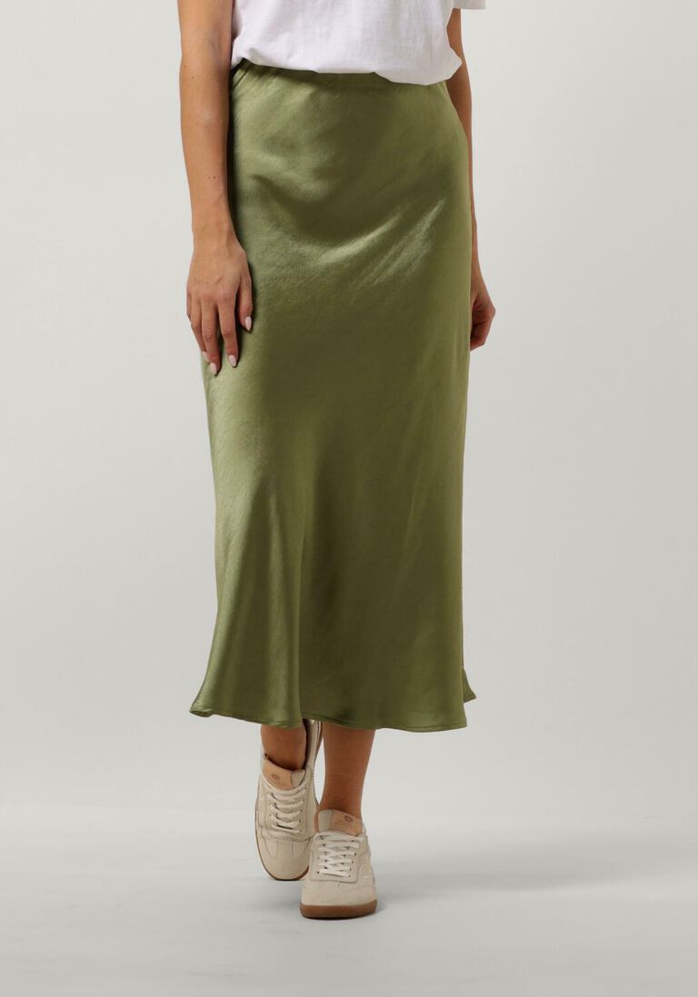 NOTRE-V groene notre-v midirok satin skirt