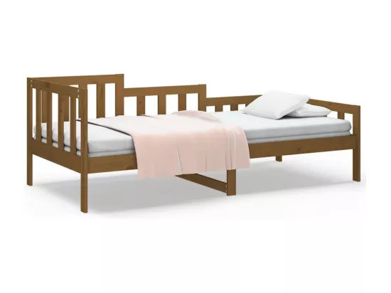 Lit de jour sans matelas marron miel 90x190 cm bois pin massif