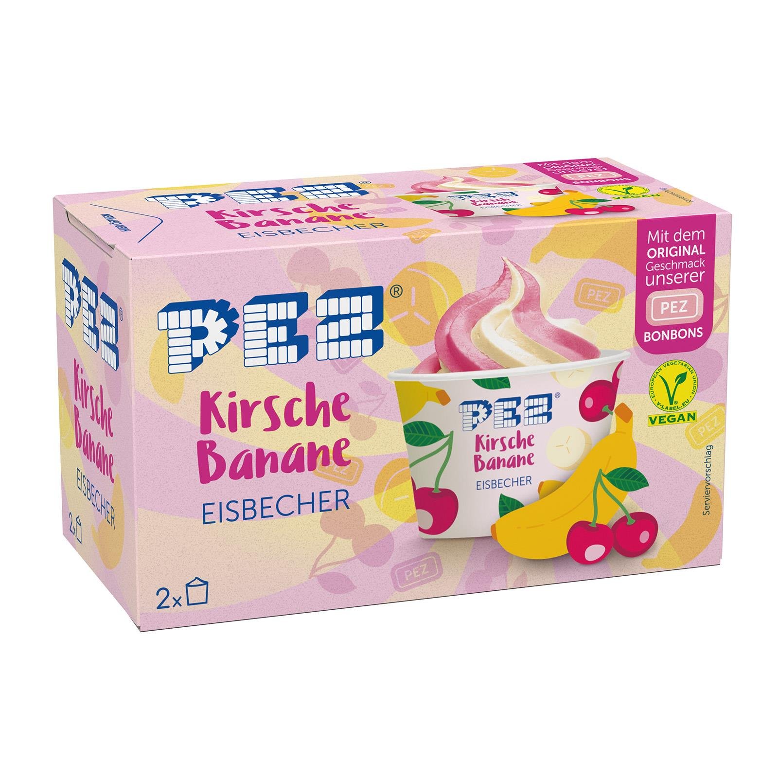 Pez Kirsche Banane Eisbecher