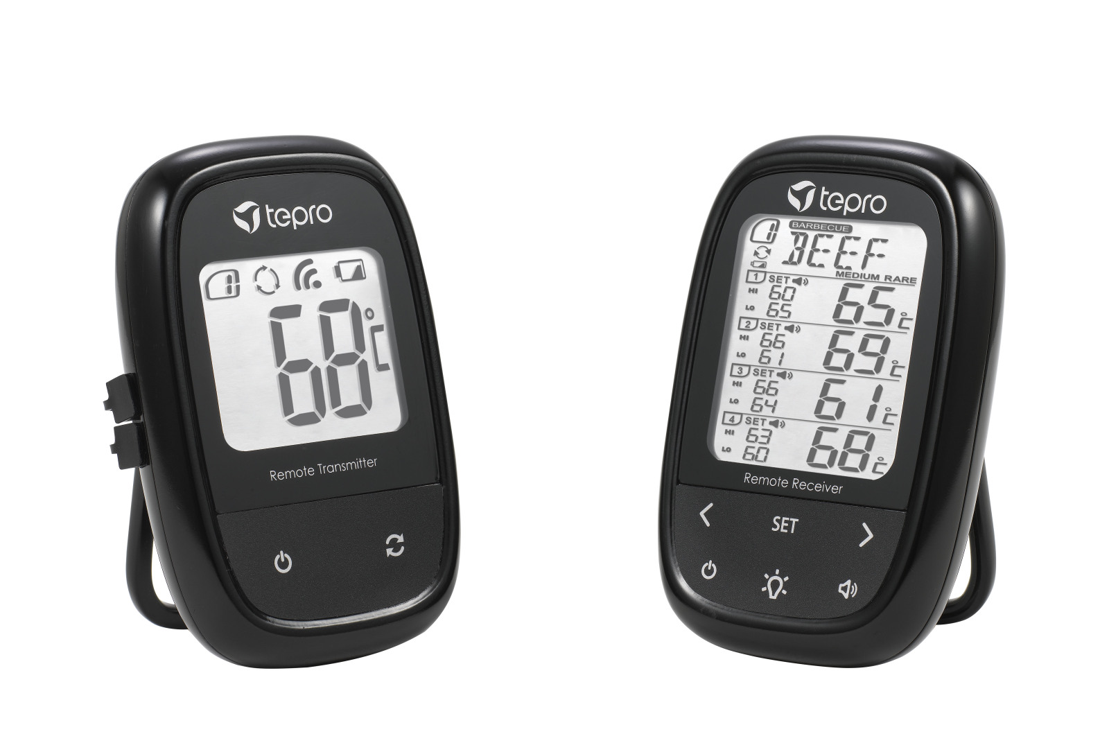 TEPRO Funk-Grillthermometer-Set - schwarz - Alarmfunktion