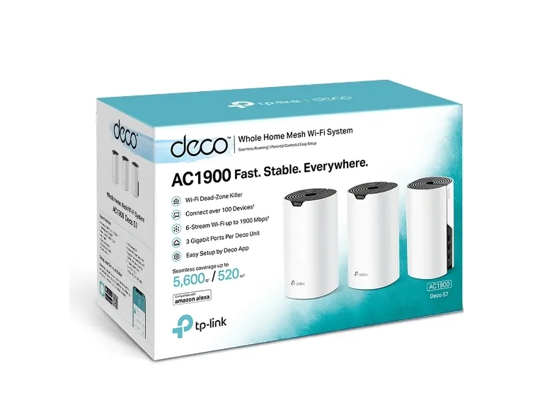 TP-Link Deco S7 V1.6 - Wi-Fi-system - (3 routere) - mesh 1GbE - Wi-Fi 5 - Dual Band