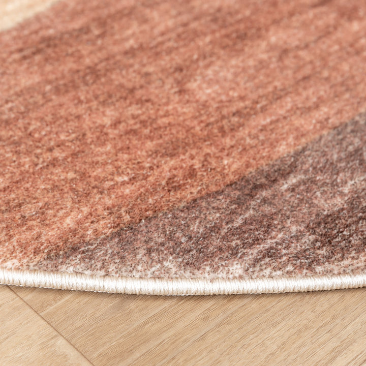 Rond modern vloerkleed - Field Terra Rood