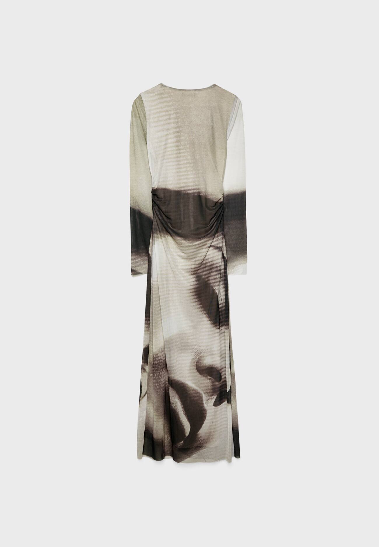 Vestido de tule estampado