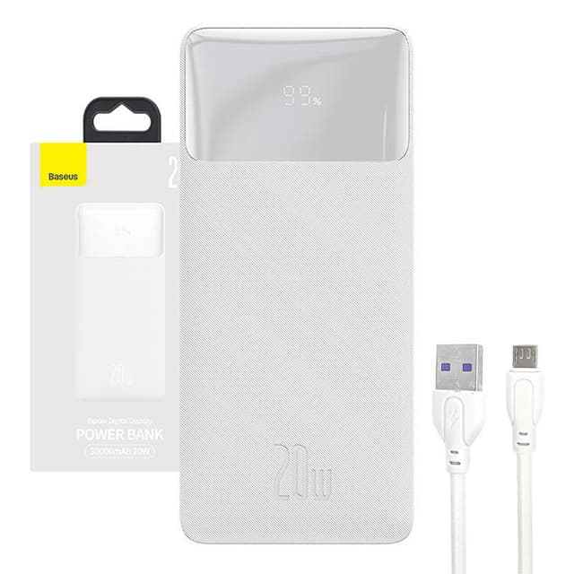 Powerbank Baseus Bipow 30000mAh, 20W (hvid)
