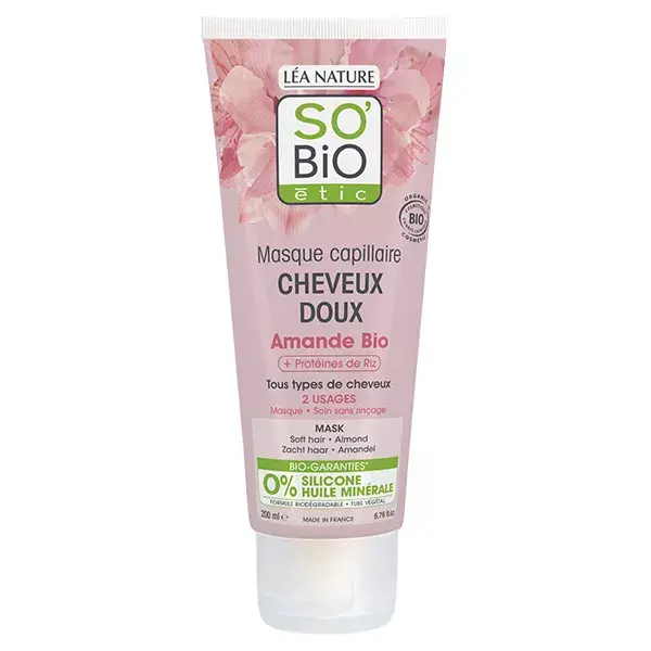 Máscara capilar cremosa de amêndoas So'Bio Étic Soft 200ml