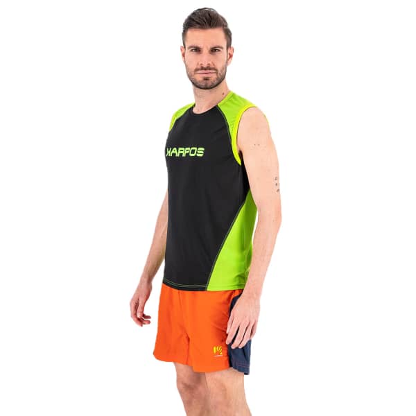 Débardeur randonnée KARPOS FAST TANK BLACK/JASMINE GREEN