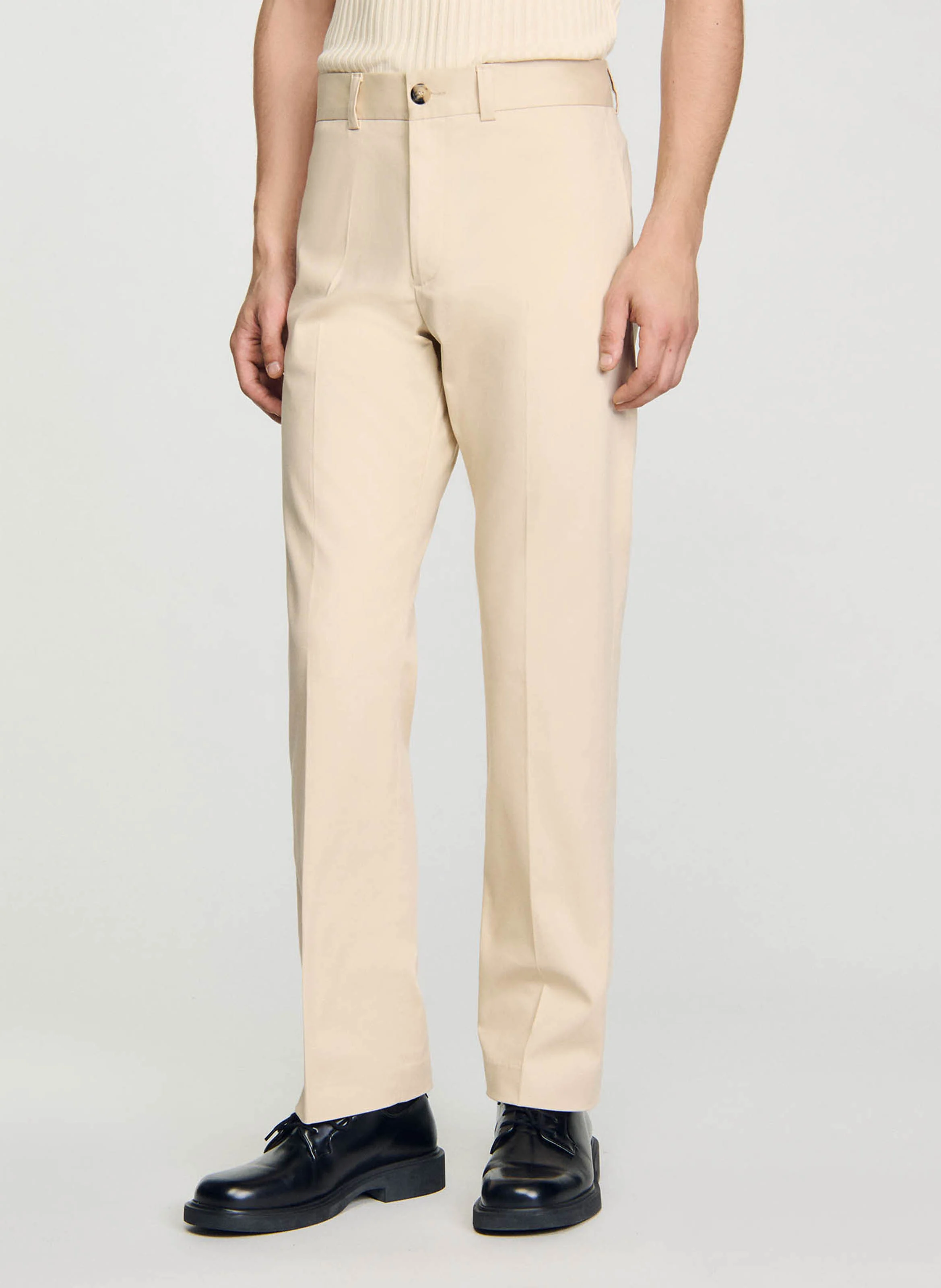 Pantalon chino en coton mélangé | Blanc